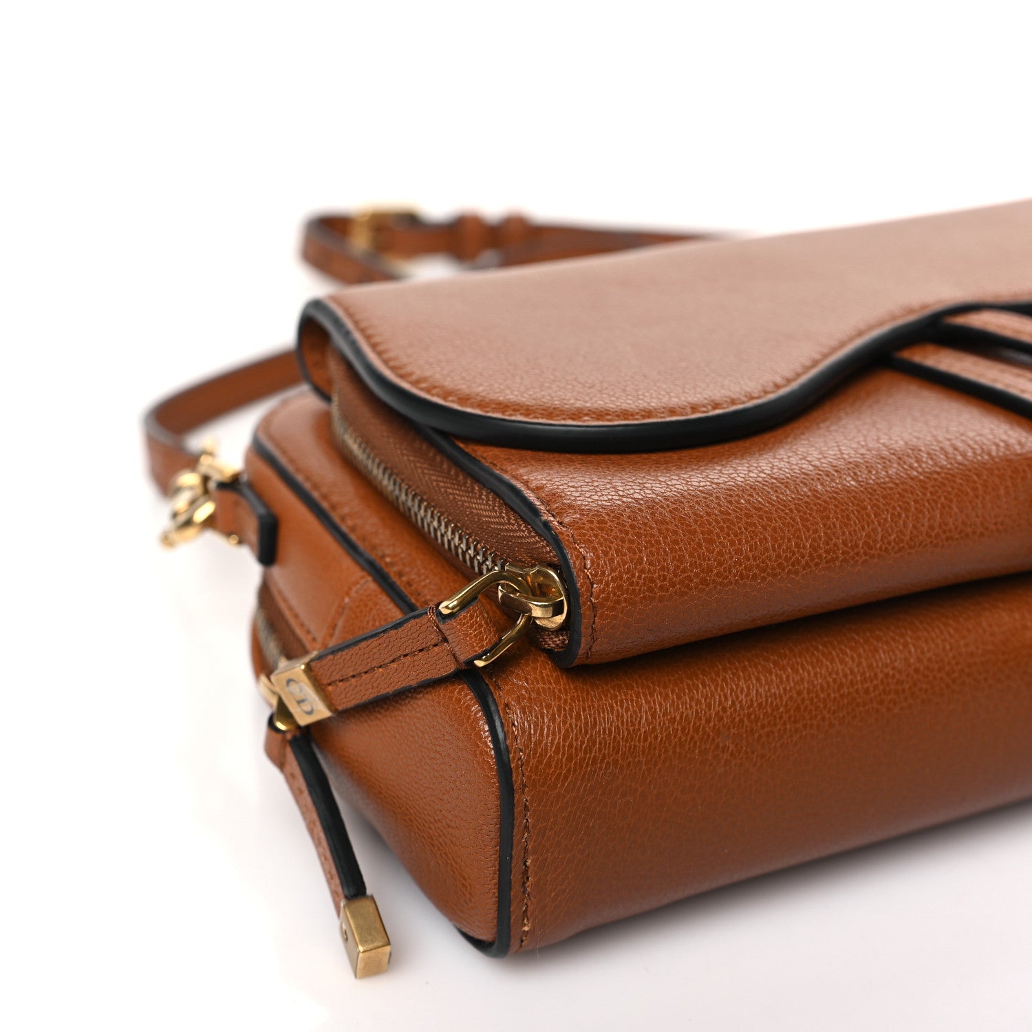 Christian Dior Goatskin Double Saddle Pouch Tan 7 of 9