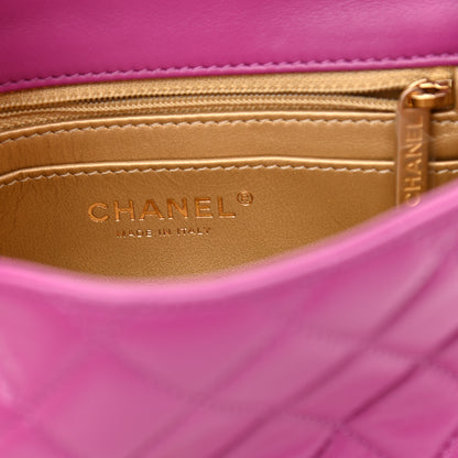 Chanel Lambskin Quilted Mini Pearl Crush Flap Purple 6 of 8