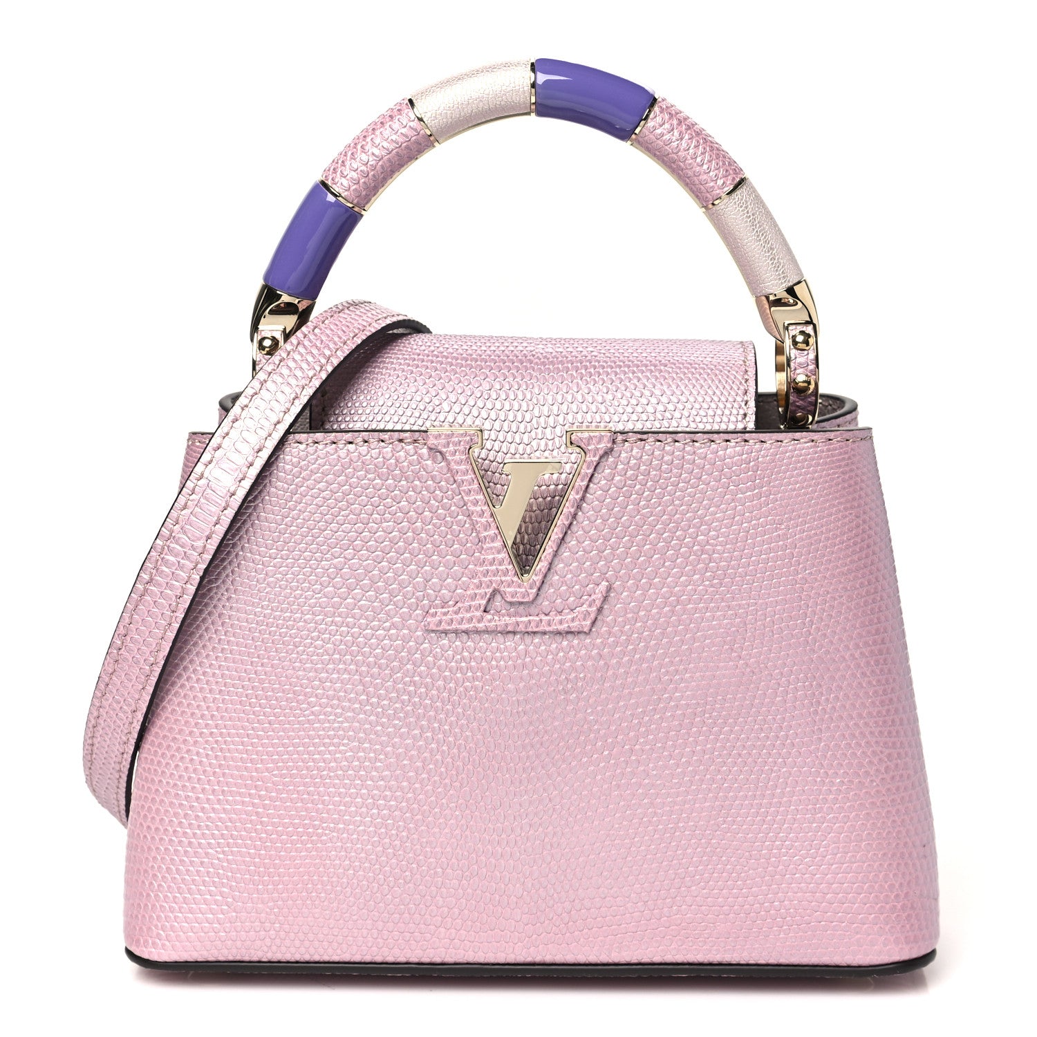 Louis Vuitton Metallic Lizard Kintsugi Capucines Mini Wisteria Purple 1 of 9