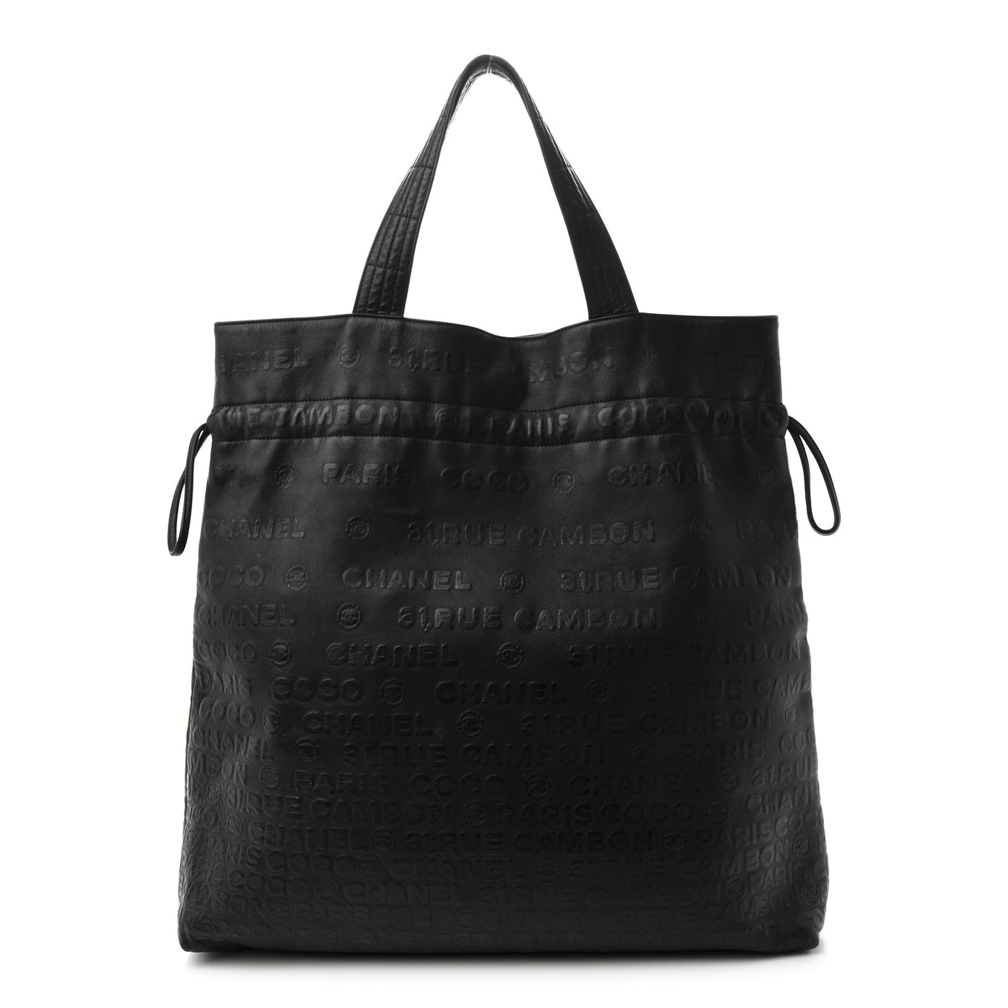 Calfskin Unlimited Drawstring Tote Black