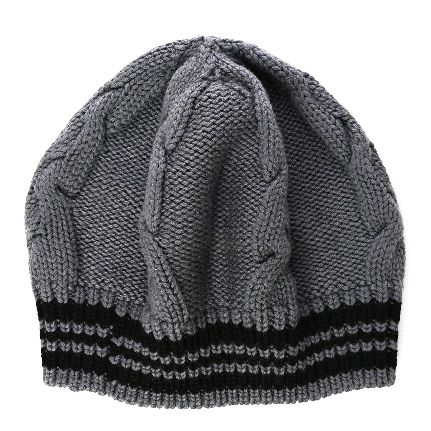 Louis Vuitton Wool Cable Knit Crystal LV Columbia Beret Grey 2 of 8