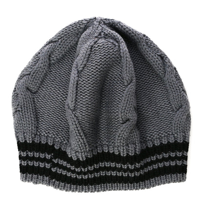 Louis Vuitton Wool Cable Knit Crystal LV Columbia Beret Grey 2 of 8