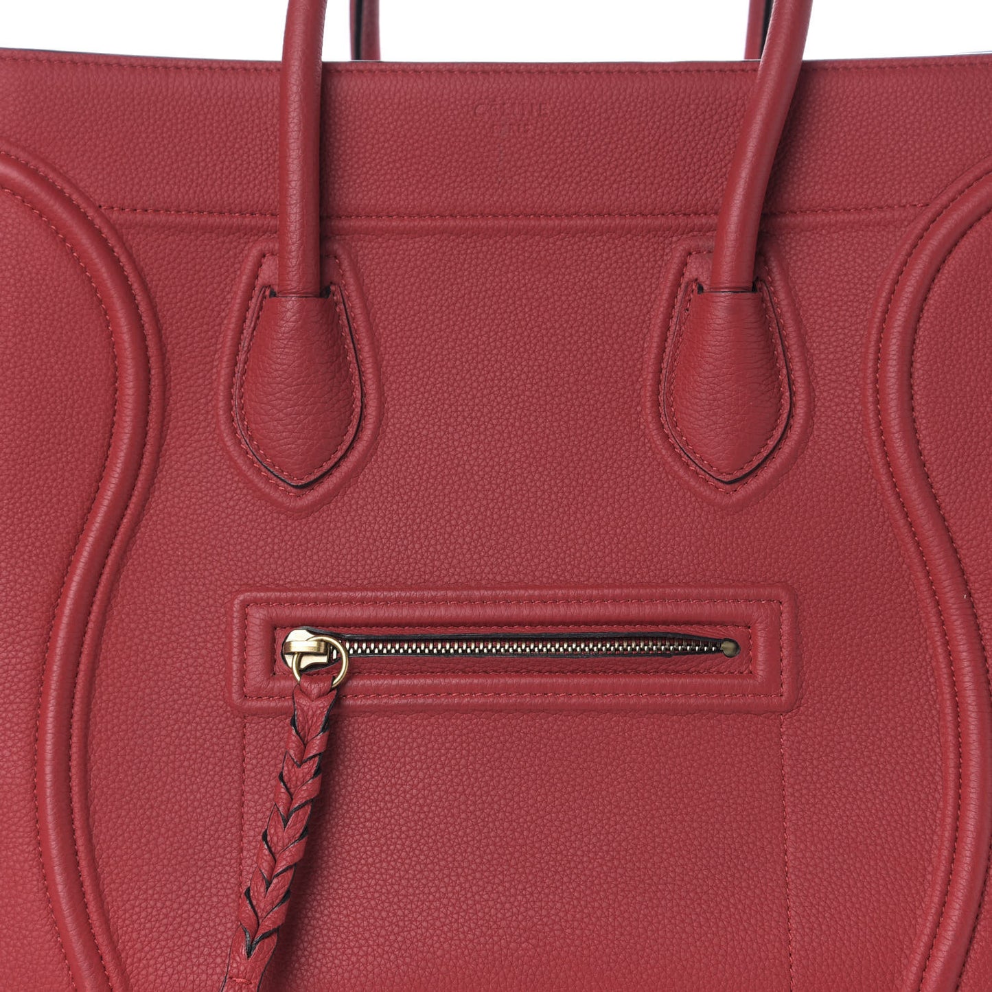 Grained Calfskin Medium Phantom Luggage Burgundy