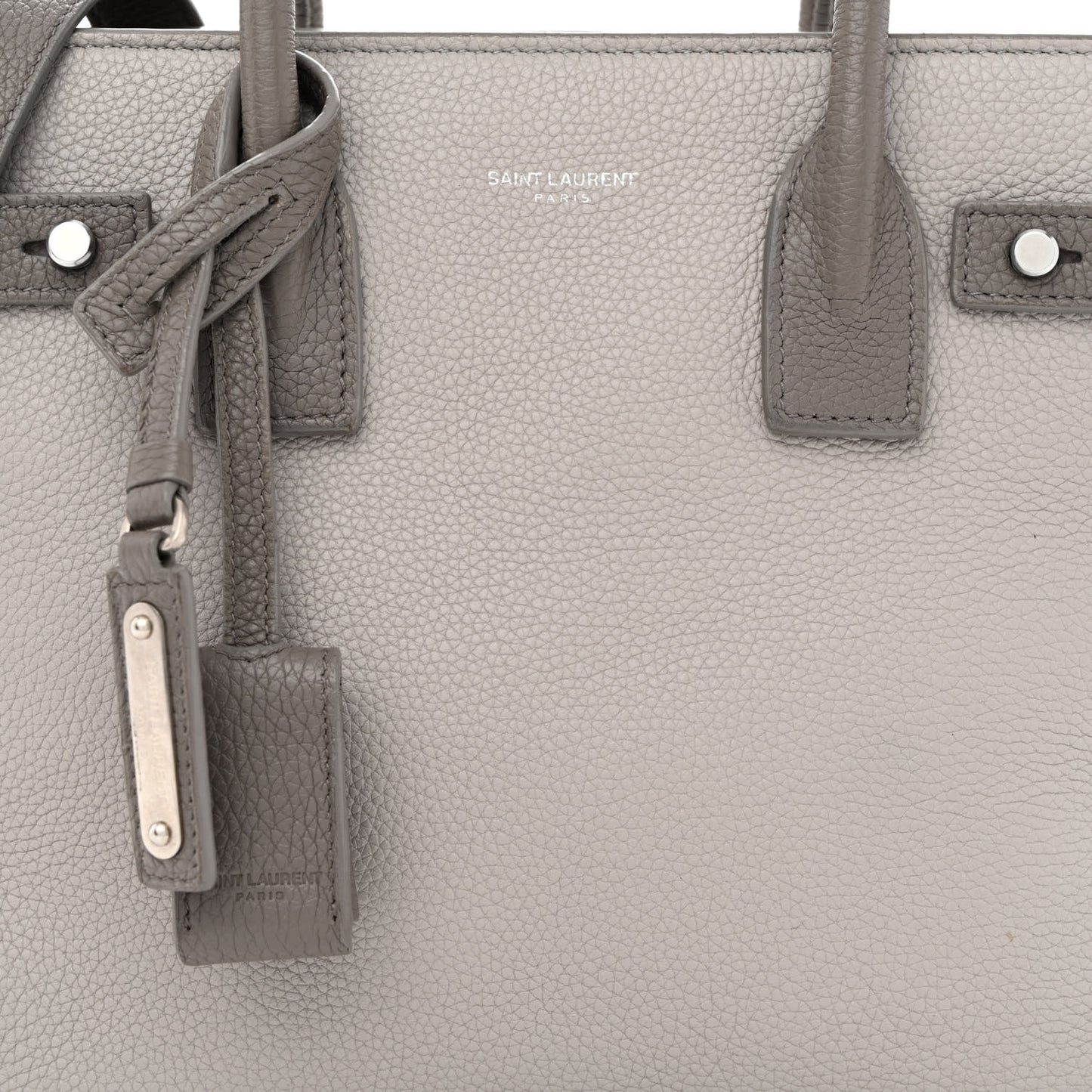 Grained Calfskin Bi-Color Baby Supple Sac De Jour Souris Fog