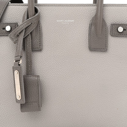 Saint Laurent Grained Calfskin Bi-Color Baby Supple Sac De Jour Souris Fog 8 of 12