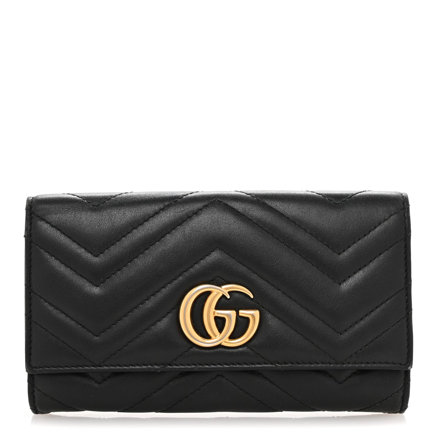 Calfskin Matelasse GG Marmont Continental Wallet Black