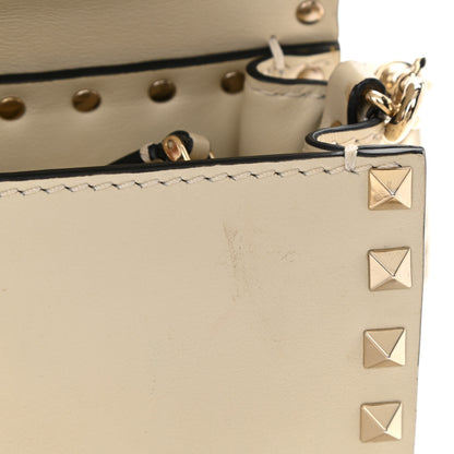 Valentino Garavani Vitello Small Rockstud Single Handle Flap Bag Light Ivory 16 of 19