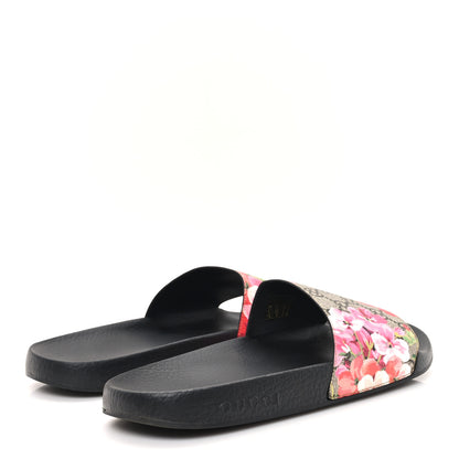 Gucci GG Supreme Monogram Blooms Slide Sandals 40 Beige Multicolor 5 of 9