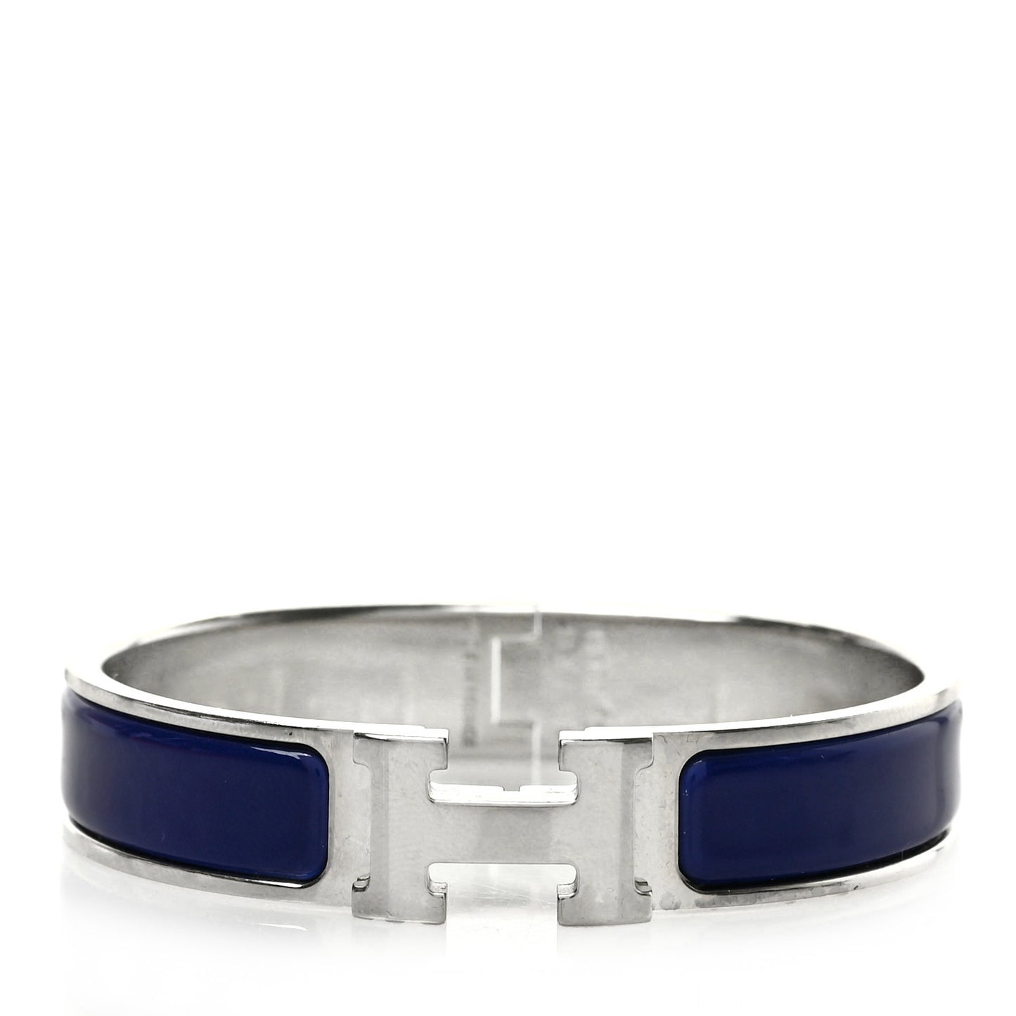 Enamel Narrow Clic Clac H Bracelet Bleu Indigo