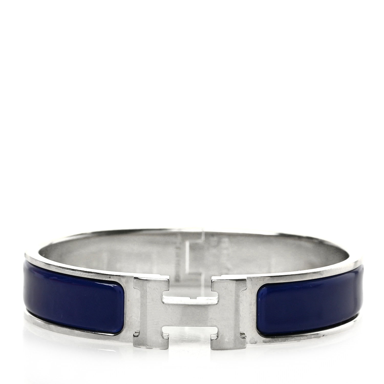 Hermes Enamel Narrow Clic Clac H Bracelet Bleu Indigo 1 of 4