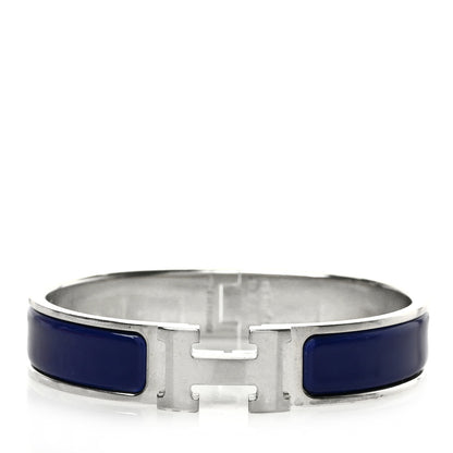 Hermes Enamel Narrow Clic Clac H Bracelet Bleu Indigo 1 of 4