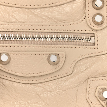 Balenciaga Agneau Classic Silver Hardware Mini City Logo Strap Light Beige Black 8 of 10
