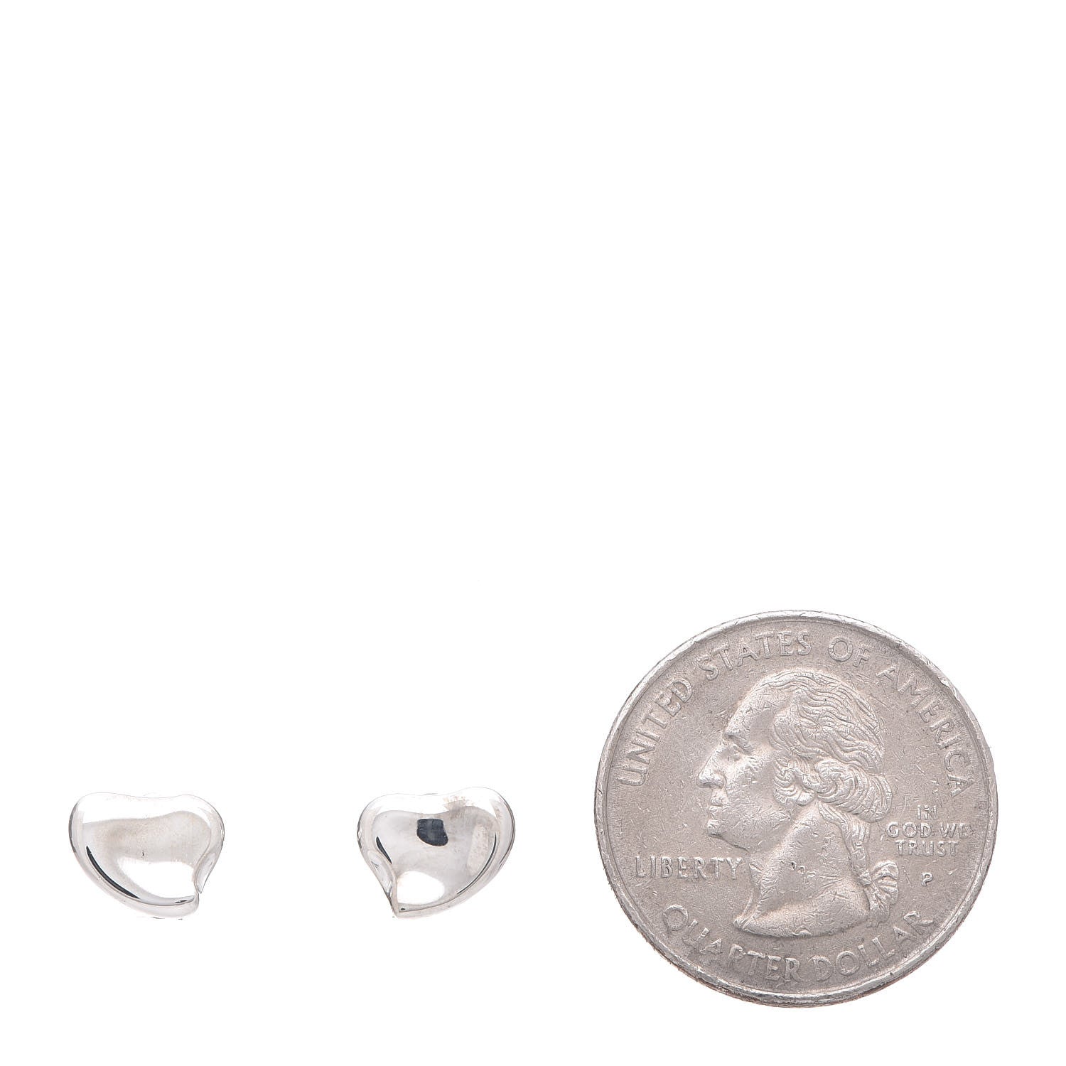 Tiffany Sterling Silver 9.5mm Elsa Peretti Full Heart Earrings 2 of 6