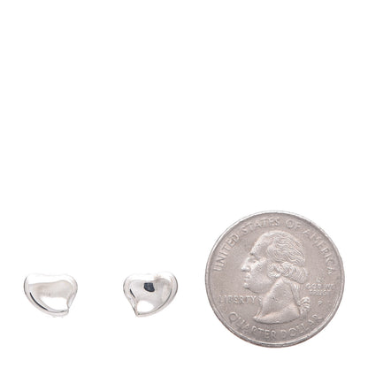 Tiffany Sterling Silver 9.5mm Elsa Peretti Full Heart Earrings 2 of 6