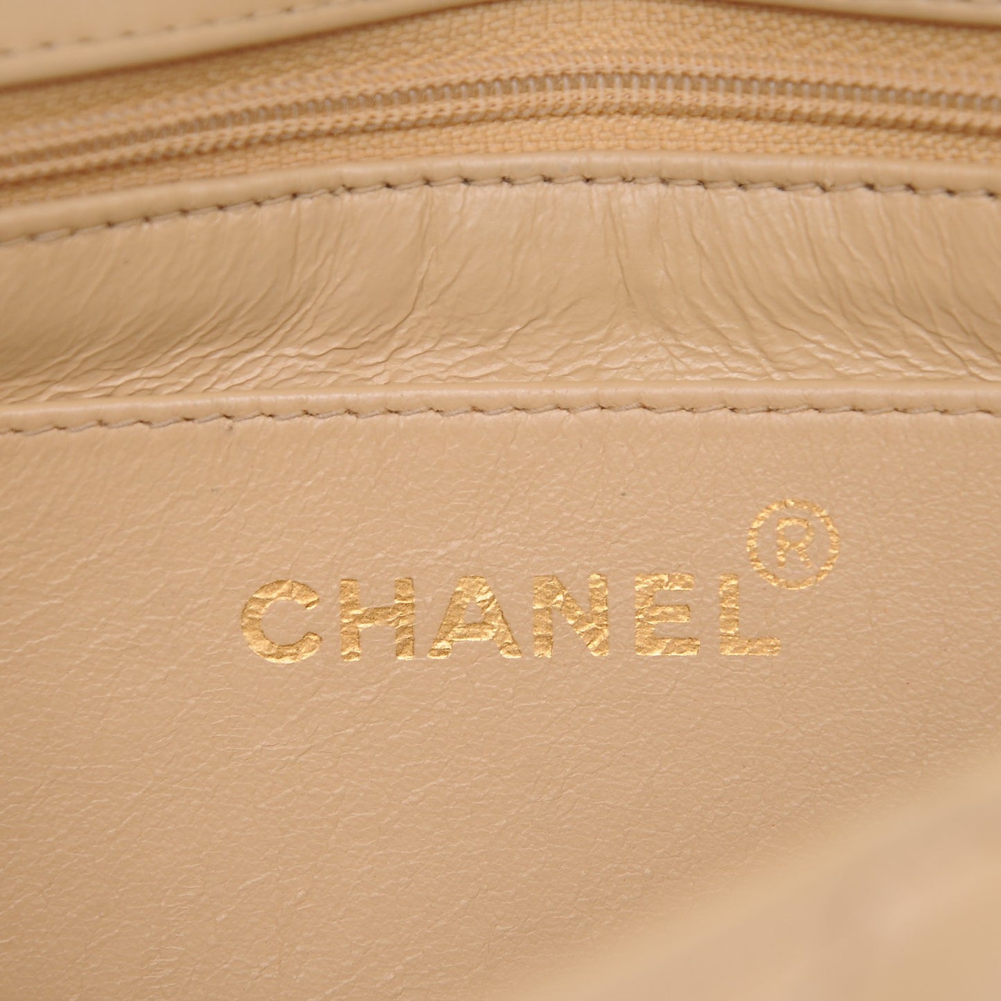 Lambskin Quilted Small Single Flap Beige