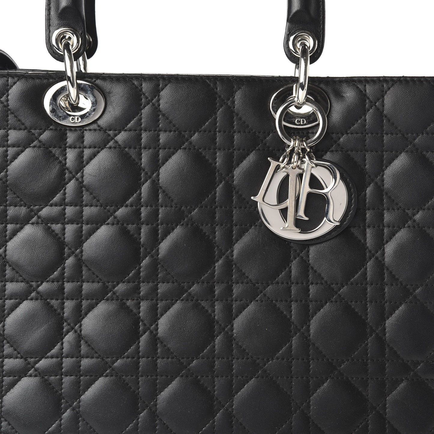 Lambskin Cannage Large Lady Dior Black