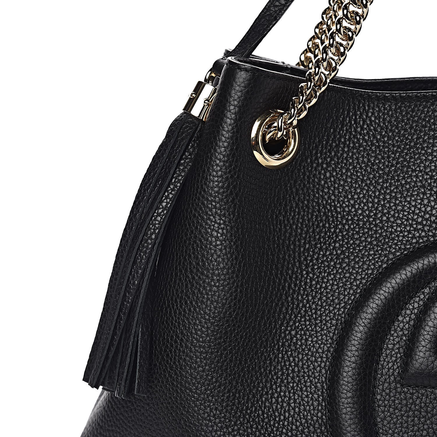 Gucci Pebbled Calfskin Medium Soho Chain Shoulder Bag Black 8 of 12