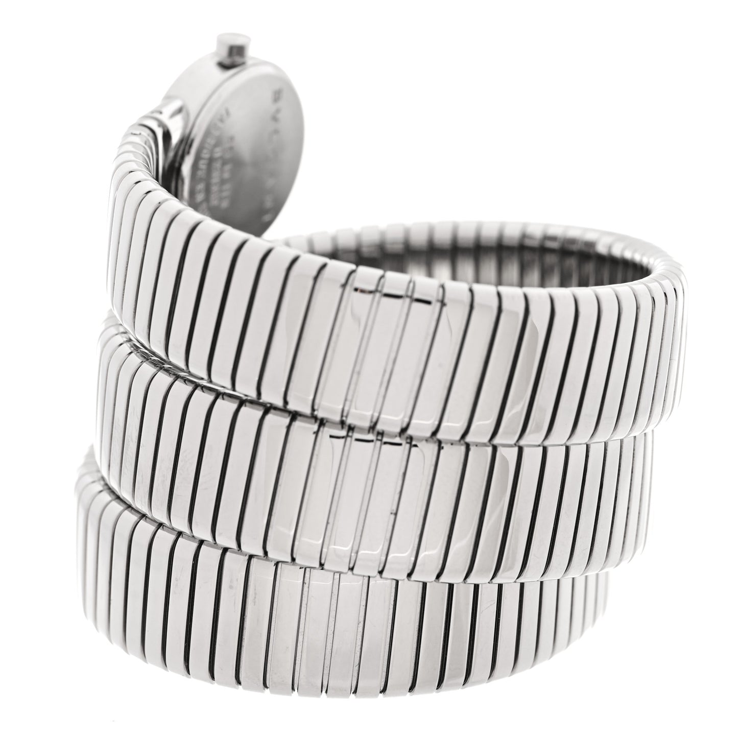 Stainless Steel 19mm Serpenti Tubogas Double Spiral Quartz Watch Black