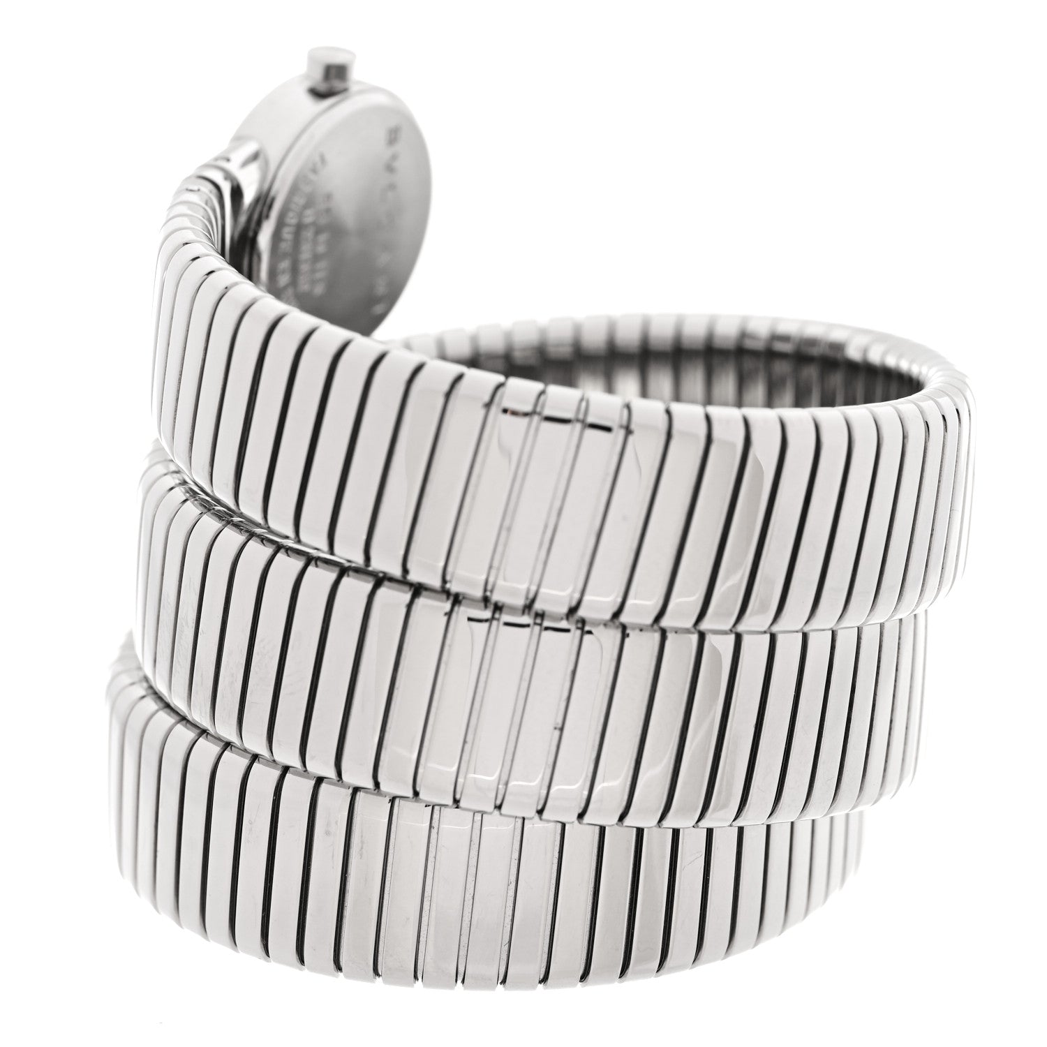 Bulgari Stainless Steel 19mm Serpenti Tubogas Double Spiral Quartz Watch Black 3 of 4