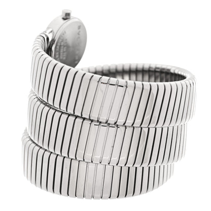 Bulgari Stainless Steel 19mm Serpenti Tubogas Double Spiral Quartz Watch Black 3 of 4