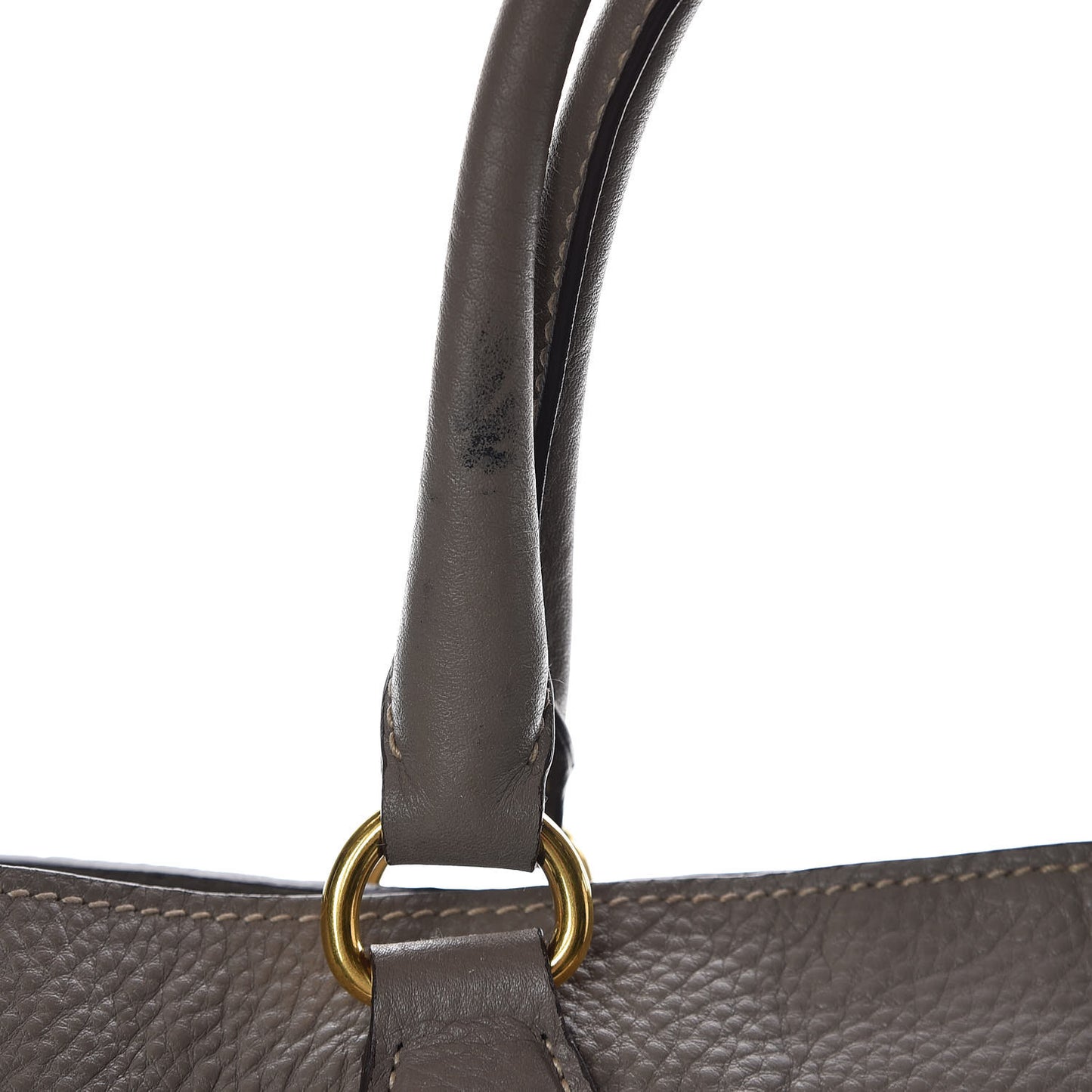 Vitello Daino Side Zip Tote Argilla
