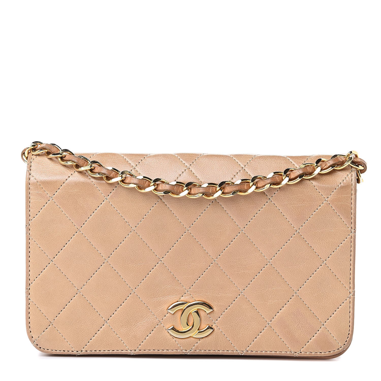 Chanel Lambskin Quilted Mini Flap Beige 1 of 19