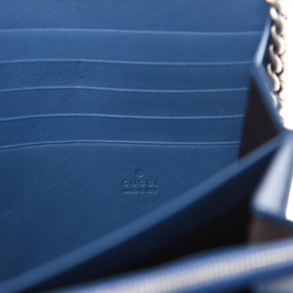 Gucci Suede Mini Dionysus Chain Wallet Blue 8 of 11