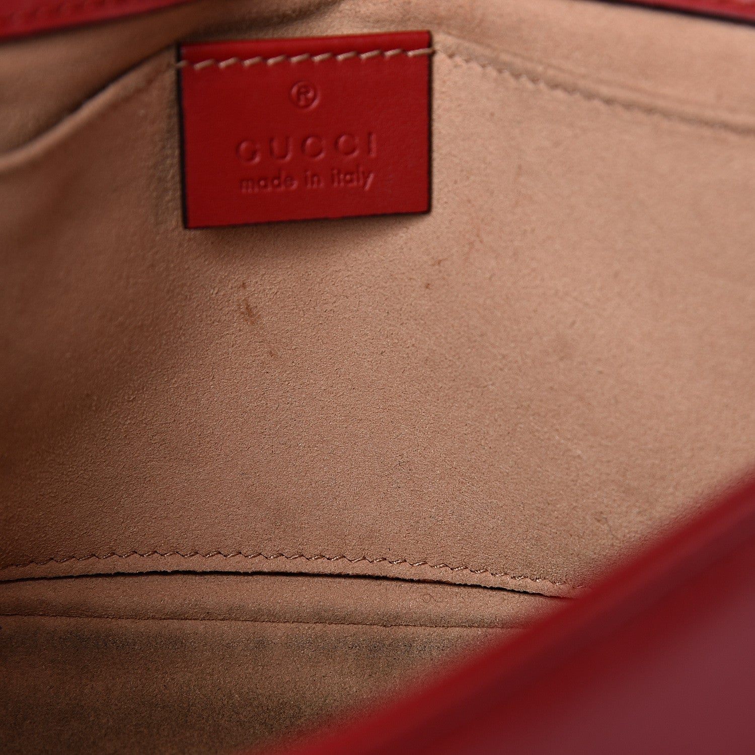 Gucci Calfskin Matelasse Mini GG Marmont Shoulder Bag Hibiscus Red 12 of 19