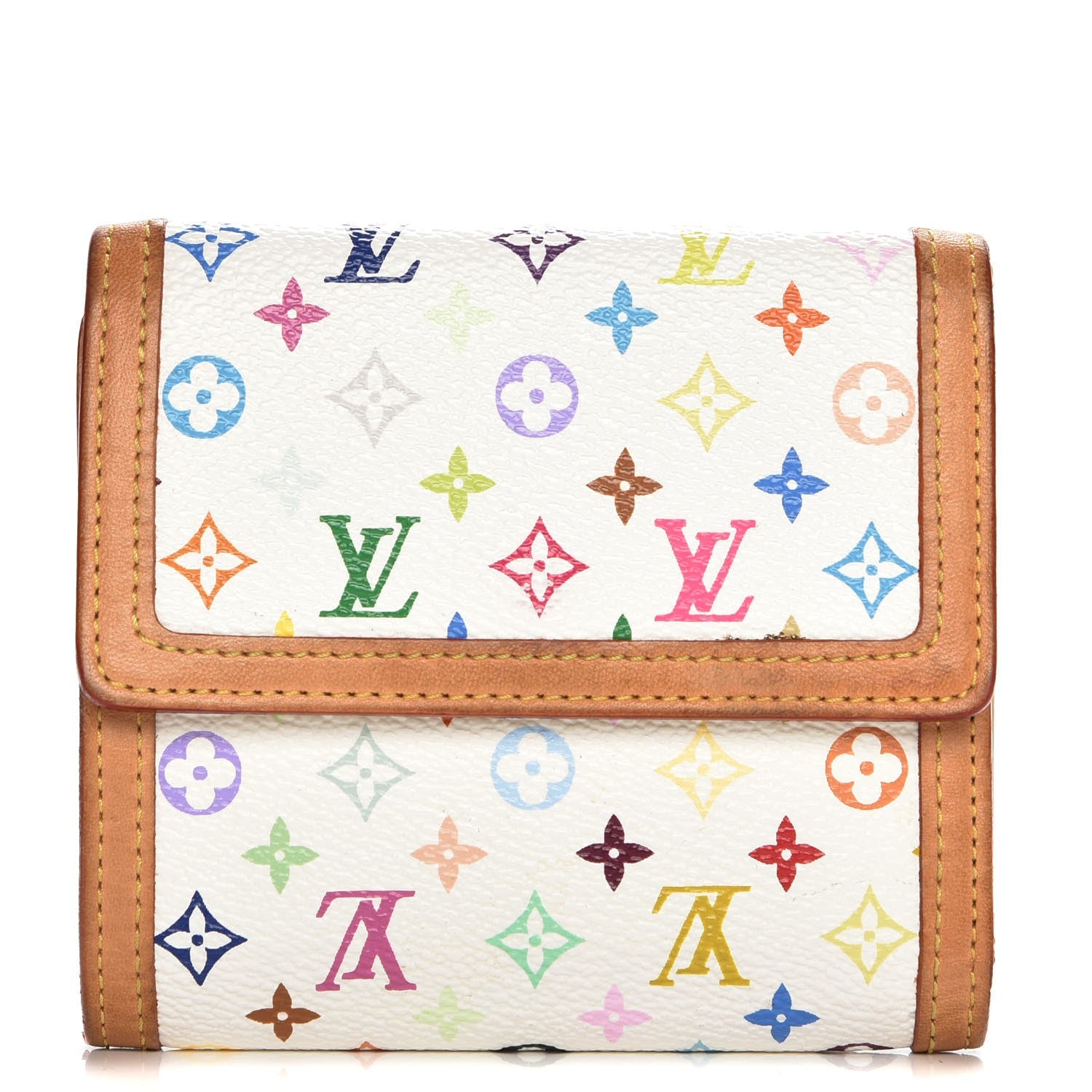 Louis Vuitton Monogram Multicolor Porte-Monnaie Billets Wallet White 1 of 6