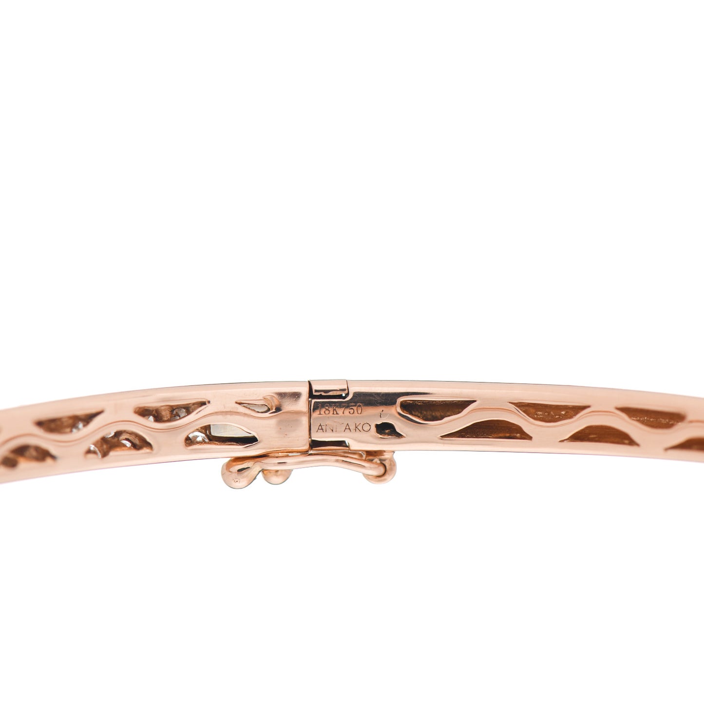 18K Rose Gold Diamond Three-Row Bangle Bracelet