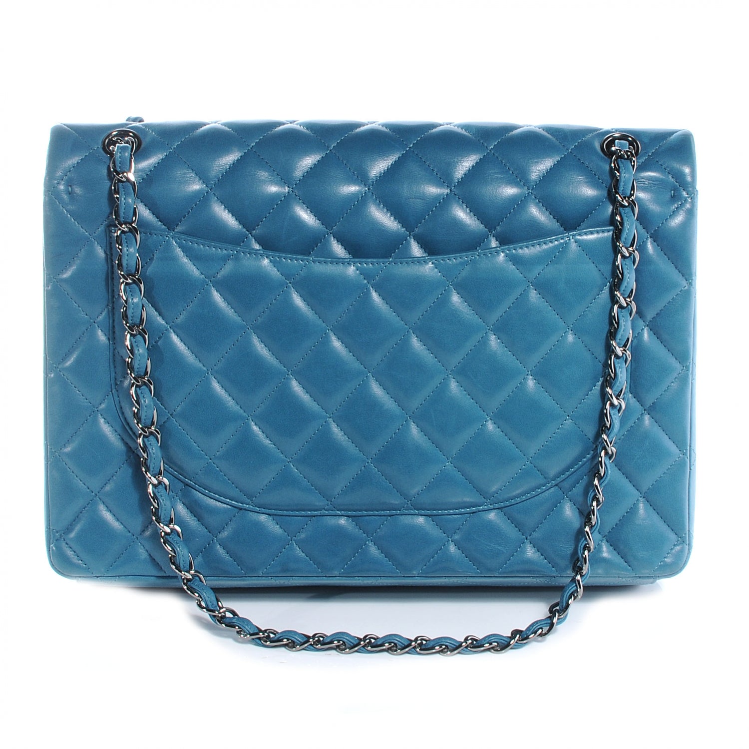 Chanel Lambskin Maxi Double Flap Turquoise 7 of 8