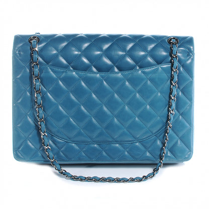Chanel Lambskin Maxi Double Flap Turquoise 7 of 8