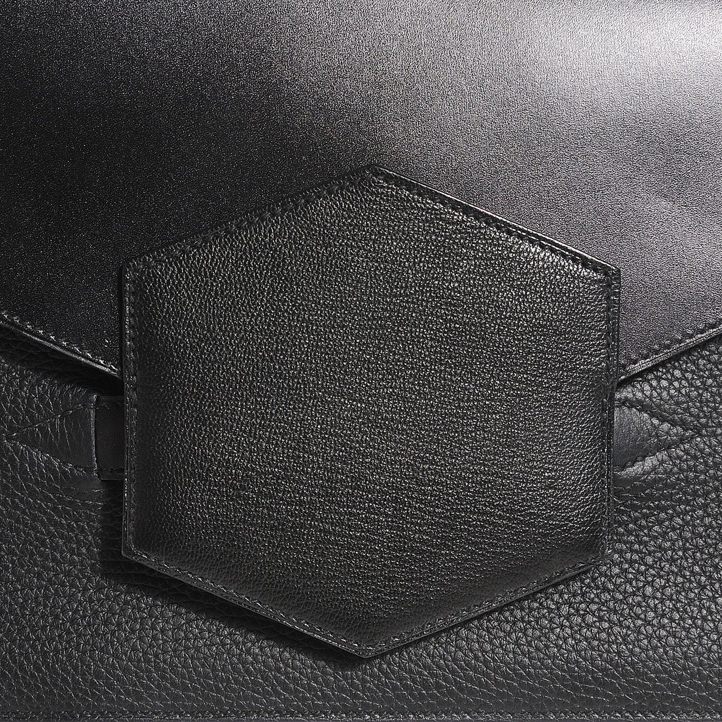 Box Calf Taurillon Clemence Faco Clutch Black
