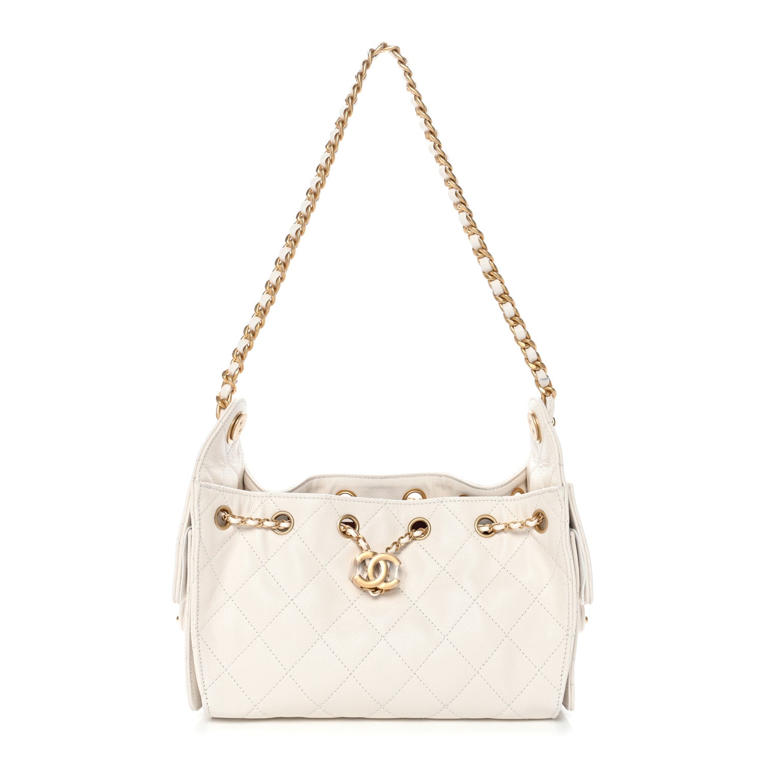 Chanel Caviar Quilted Mini Chanel 25 Handbag White 1 of 10