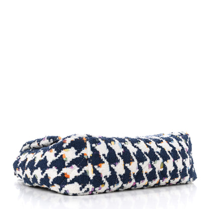 Chanel Tweed Quilted Medium Chanel 19 Flap Ecru Navy Blue Multicolor 3 of 4