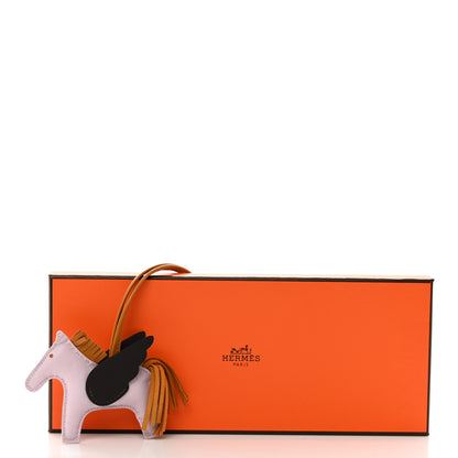 Hermes Milo Lambskin Grigri Rodeo Pegase Horse Bag Charm PM Mauve Pale Sesame Ebene 5 of 5