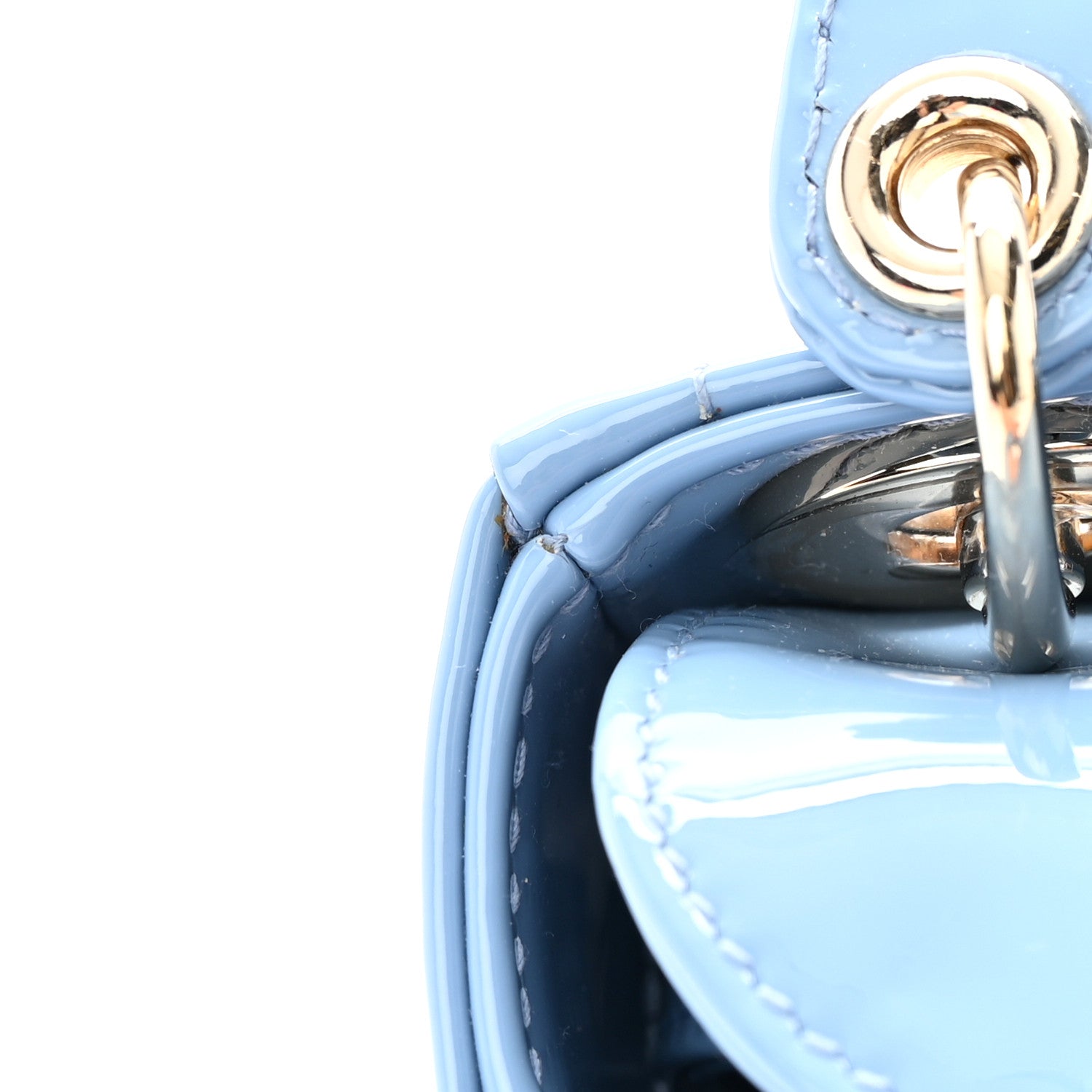 Christian Dior Patent Cannage Micro Lady Dior Cornflower Blue
