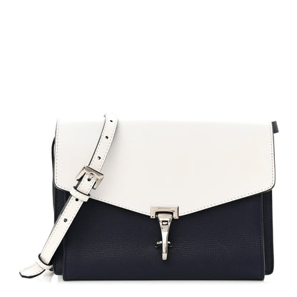 Burberry Derby Calfskin Bi-Color Small Macken Crossbody Bag Navy White 1 of 11