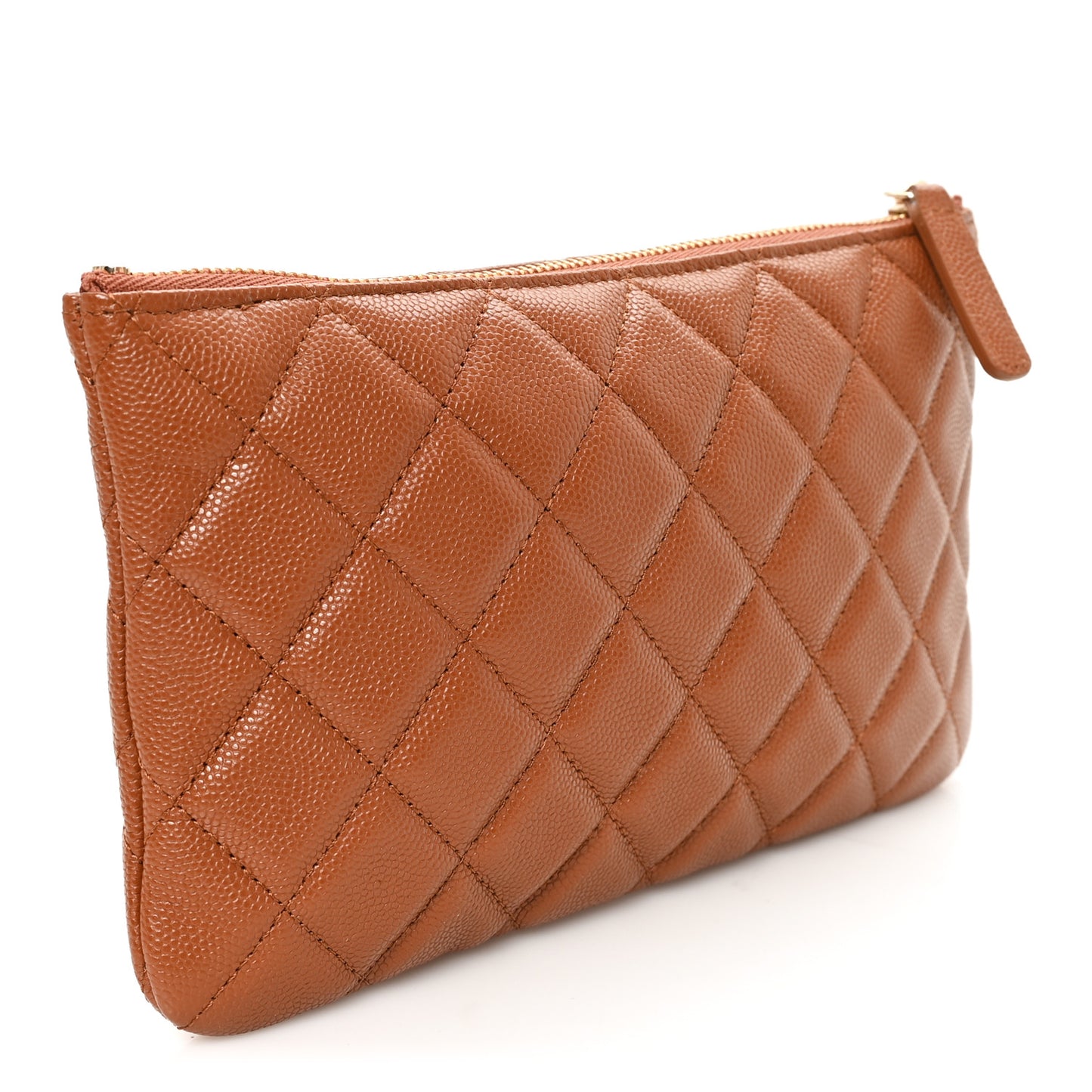 Caviar Crystal Quilted Coco Candy Cosmetic Case Brown