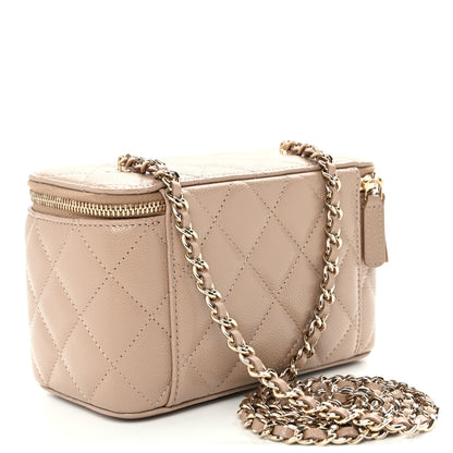 Chanel Caviar Quilted Small Vanity Case With Chain Dark Beige 3 of 11