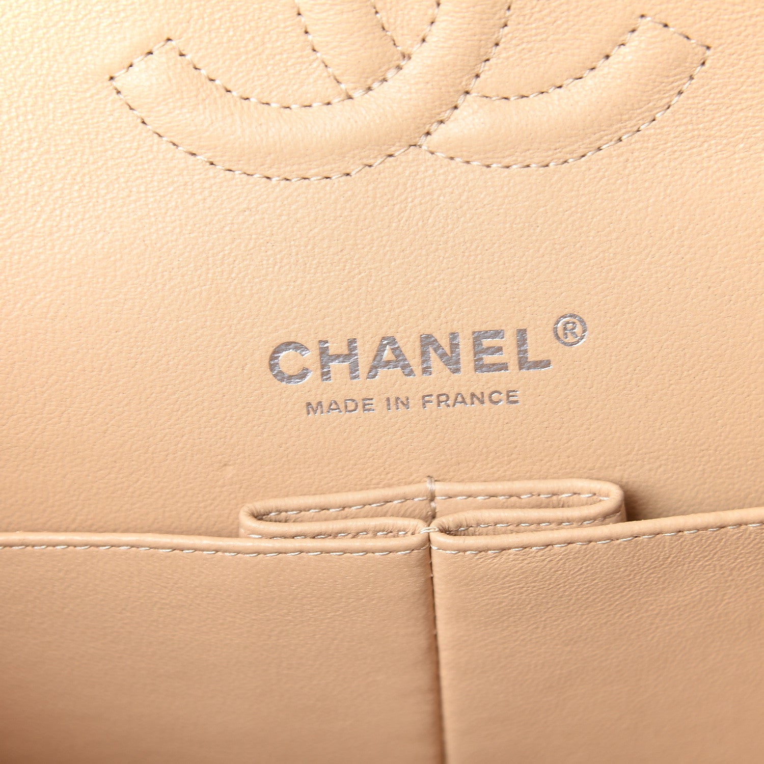 Chanel Caviar Quilted Medium Double Flap Beige 8 of 10