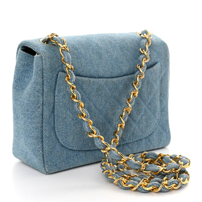 Chanel Denim Quilted Mini Square Flap Blue 3 of 10