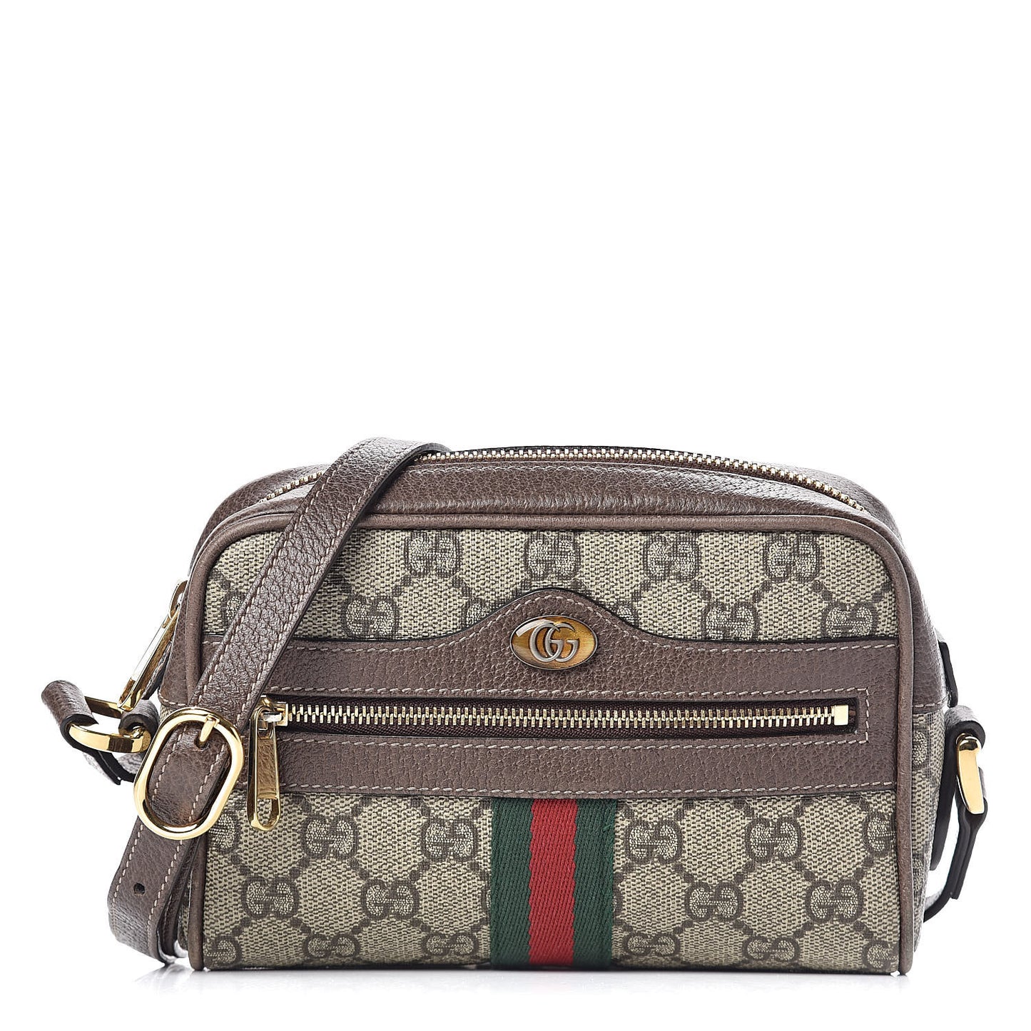 GG Supreme Monogram Web Mini Ophidia Shoulder Bag Brown