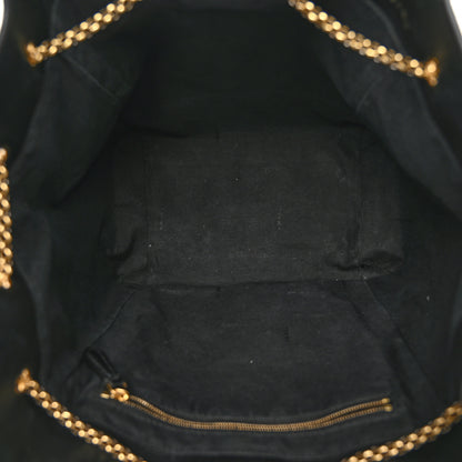 Fendi Vitello Grace King Karligraphy Chain Bucket Bag Black Bisquit 5 of 11