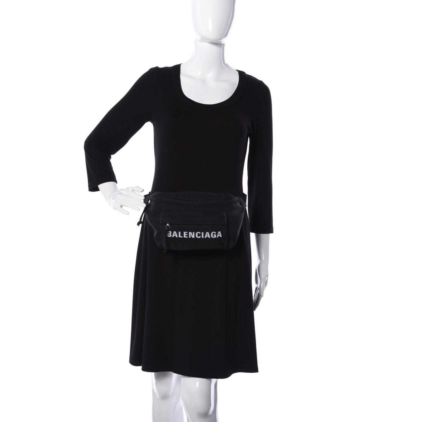 Recycled Sport Nylon Logo Embroidered Wheel Beltpack Black