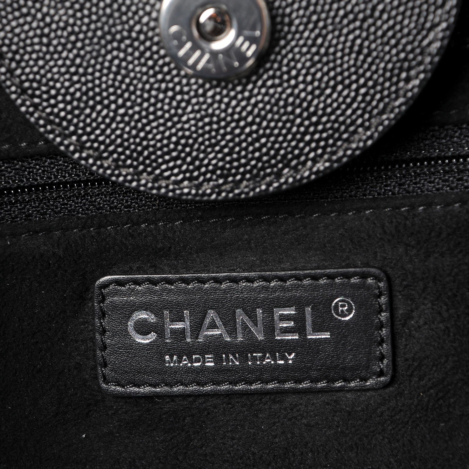 Chanel Caviar Extra Large Studded Deauville Tote Black 6 of 7