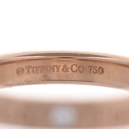 Tiffany 18K Rose Gold Diamond 3mm Logo Band Ring 48 4.5 3 of 8