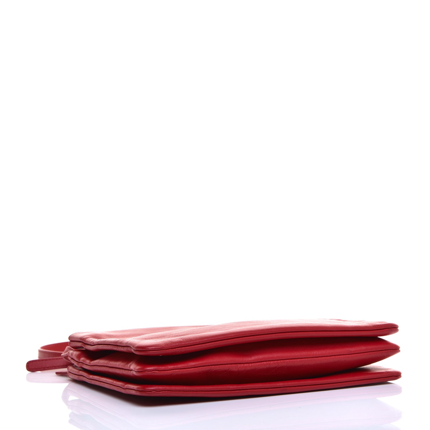 Celine Lambskin Large Trio Crossbody Bag Red 3 of 8