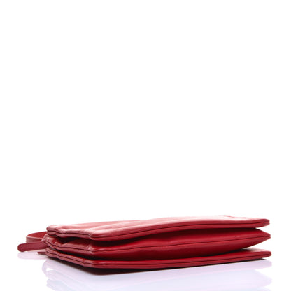 Celine Lambskin Large Trio Crossbody Bag Red 3 of 8