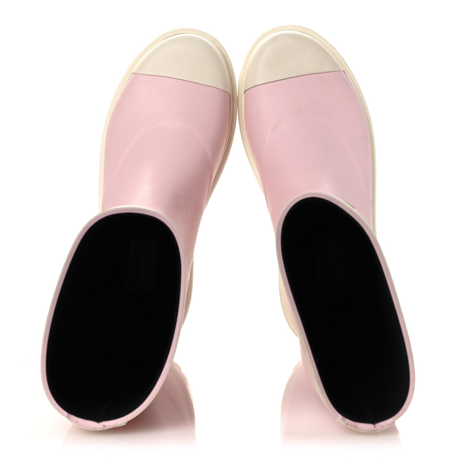 Chanel Caoutchouk CC High Boots 40 Light Pink White 2 of 15